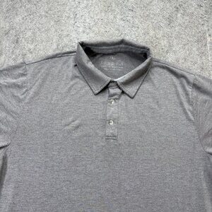Free Fly Apparel Polo Shirt Men L Gray Performance Stretch Short Sleeve